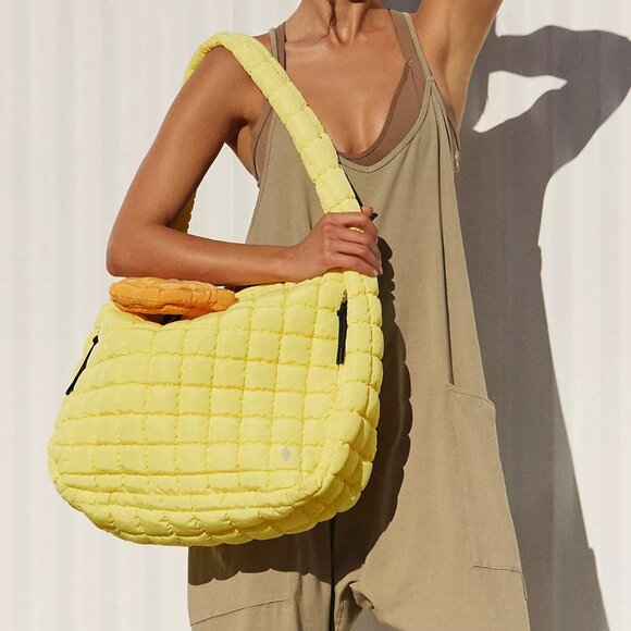 Free People Quilted Carryall - Color Sour Citrus - NWT - Picture 2 of 4